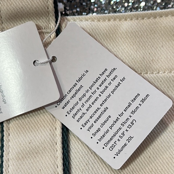 Lululemon Daily Multi-Pocket Canvas Tote Bag 20L NWT Natural/Medium Forest - Picture 6 of 12